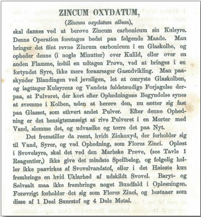 En monografi fra Thaulows «Udkast til en Pharmakopö for Norge». 1855.