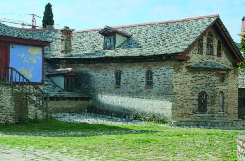 Biblioteket i klosteret Megistis Lavra.