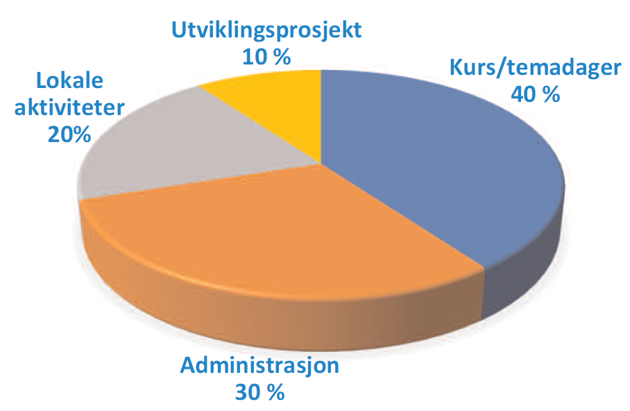 Figur 4. Fordeling av utgifter til VETT (Avdeling for videre- og etterutdanning, Farmasøytisk institutt, Universitetet i Oslo, 1997).
