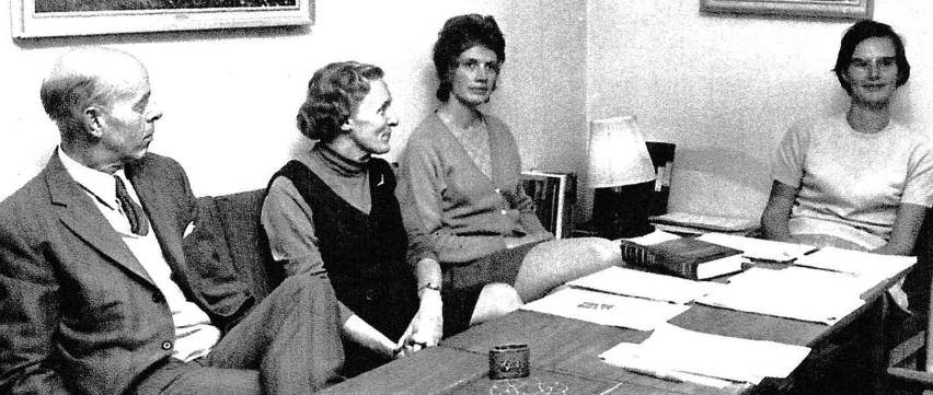 Fra lokalene i Domus Academica. Knut Næss, Arna Riise, Jorunn Arnesen og Inga Lunde.