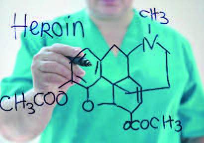 Kjemisk formel for heroin.