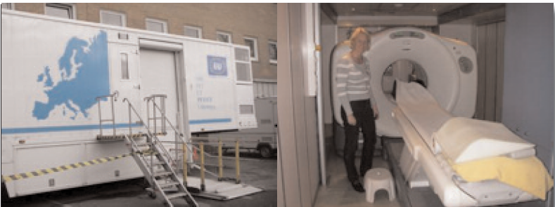 Mobil enhet for PET undersøkelser.