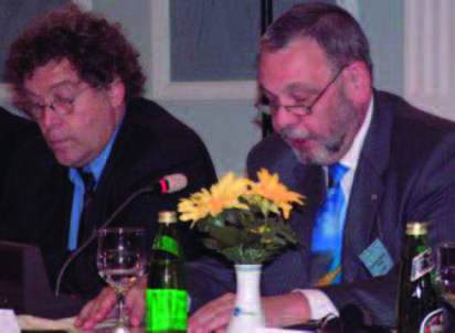 President i ISHP professor Francois Ledermann og president i Det internasjonale farmasihistoriske akademi, professor Wolf-Dieter Müller-Jahncke.