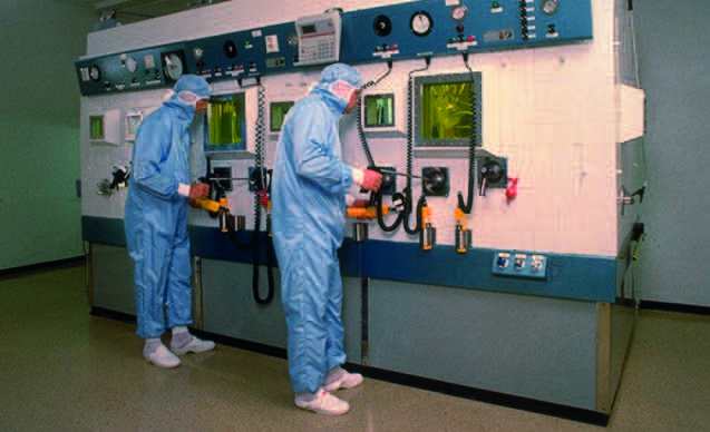 Produksjonsboks for fremstilling av radiofarmaka.