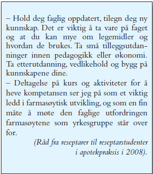 Råd fra reseptarer til reseptarstudenter