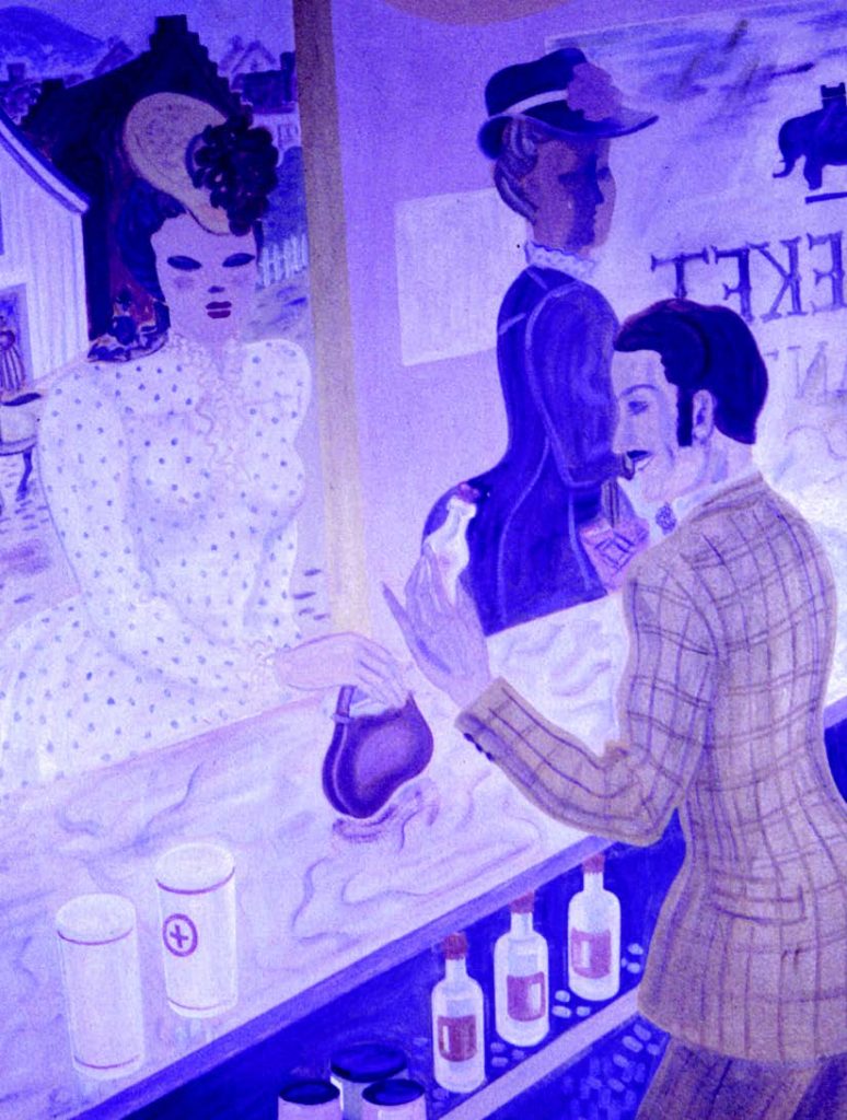 Veggdekorasjon fra Veneficus’ festlokale 1941.